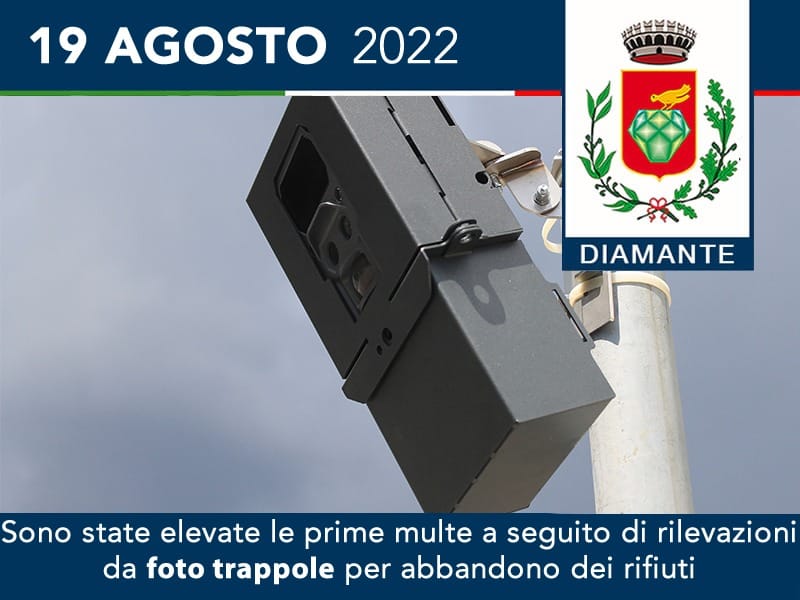 CALABRIA. DIAMANTE. “ABBANDONO DEI RIFIUTI”. ELEVATE LE PRIME MULTE. LE FOTO-TRAPPOLE FANNO IL LORO DOVERE