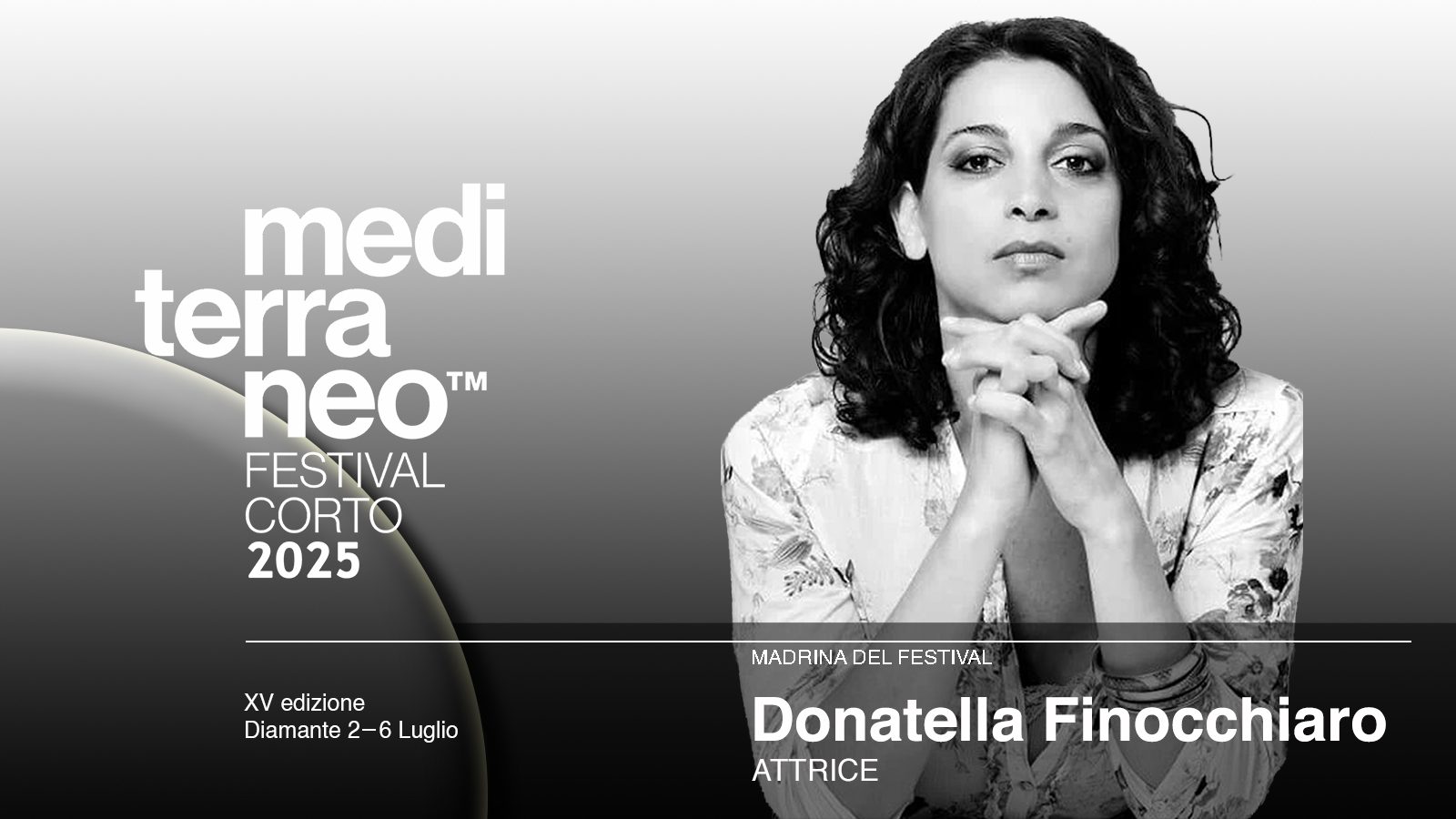 Mediterraneo Festival Corto di Diamante. L’attrice Donatella Finocchiaro la Madrina della 15esima edizione