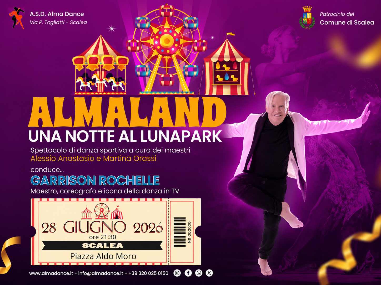 L’Alma Dance chiude la stagione con un grande spettacolo a Scalea: oltre 120 atleti in scena insieme a Garrison Rochelle e Antonio Stillante